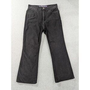 NYDJ Jeans Womens Size 0P Black Corduroy Comfort Classic Flared Leg Made in USA